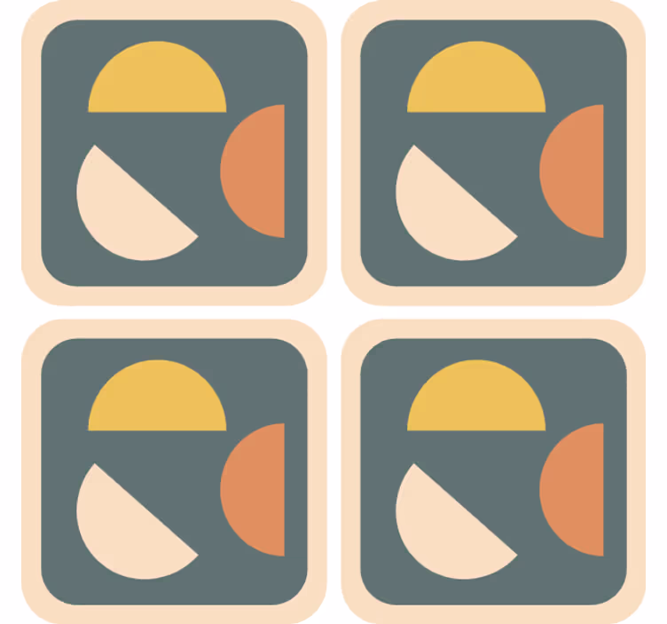 Terakotová tapeta geometrické umenie polkruhov a obdĺžnikov - Tenstickers