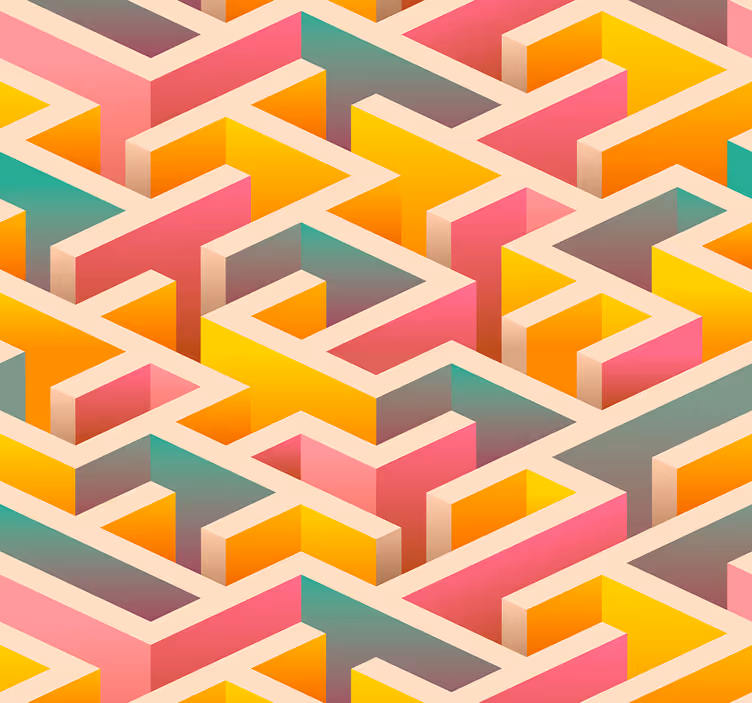 Geometrické tapety s labyrintom - Tenstickers