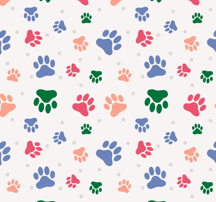 psie tapety dekor so vzorom labky - Tenstickers