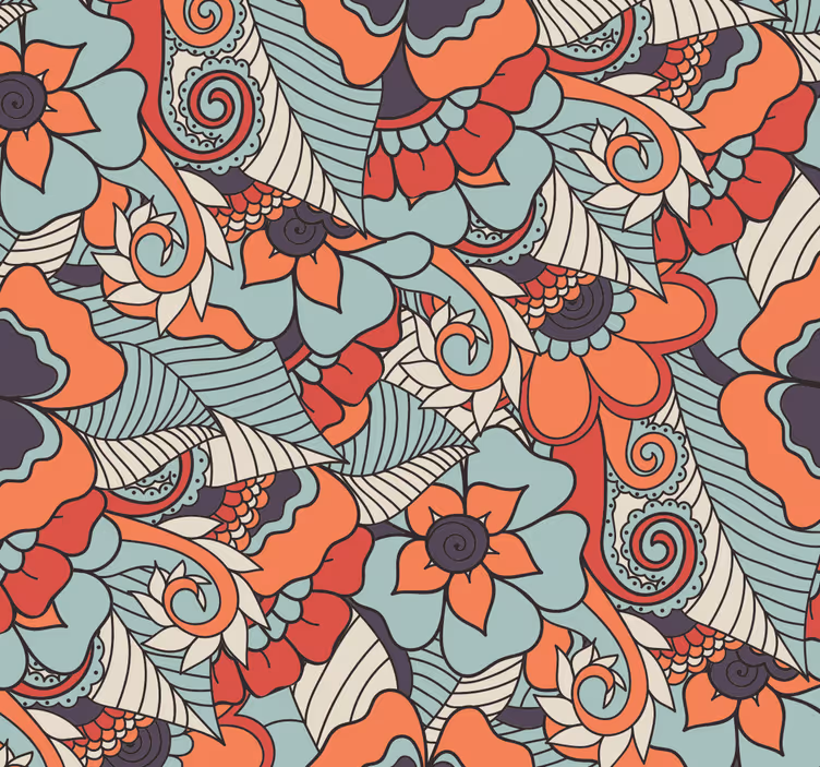 Obývacia izba tapety kvetinové paisley - Tenstickers