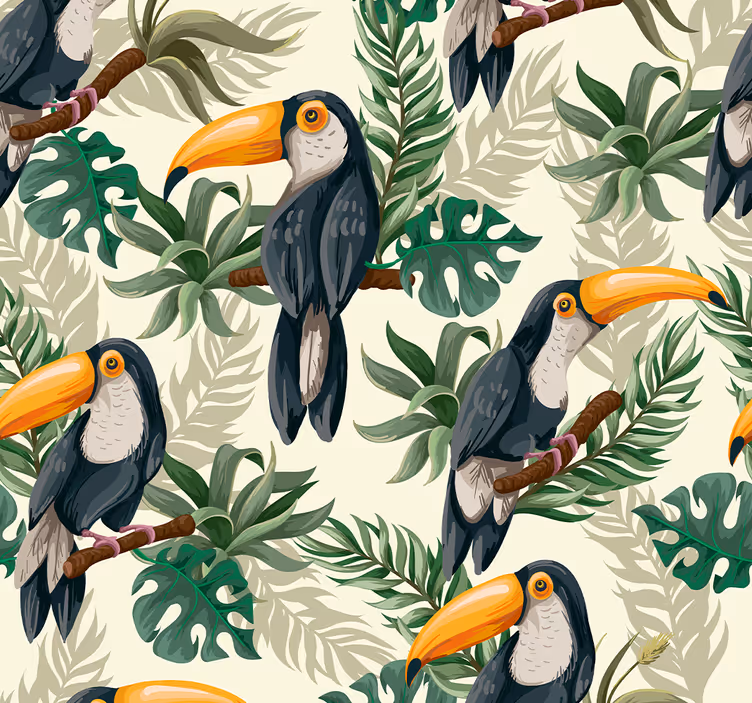 Tapeta prales džungle toucan - Tenstickers