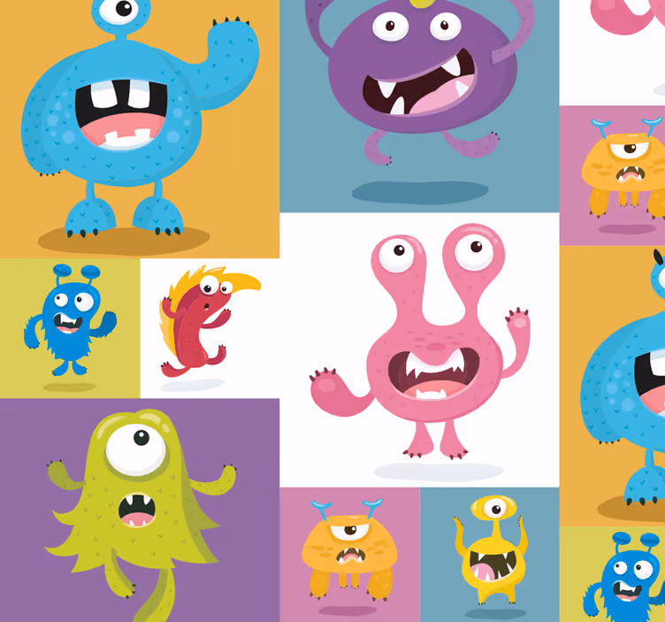 Priateľské príšery deti tapetu - Tenstickers