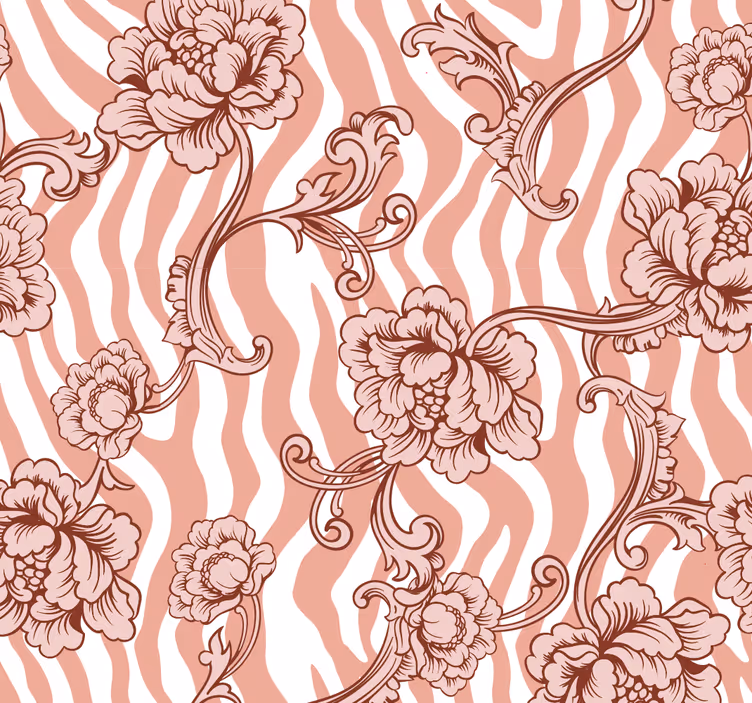 kvetinová tapeta florálny ozdobný vzor - Tenstickers