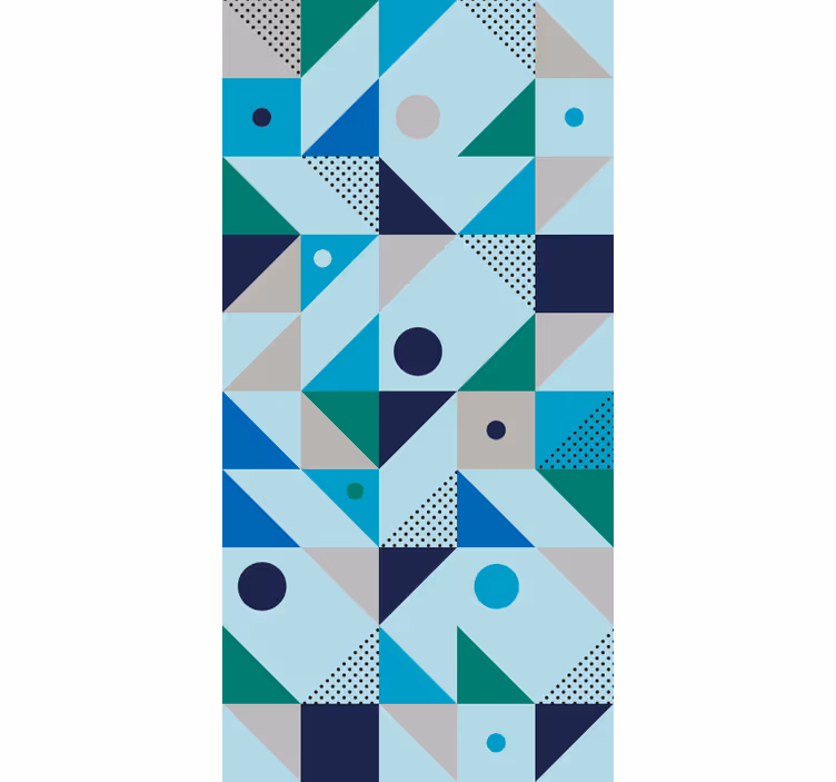 Modrá patchwork abstraktné tapety - Tenstickers