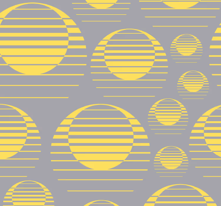 Retro slnko kresliť sivo žlté abstraktné tapety - Tenstickers