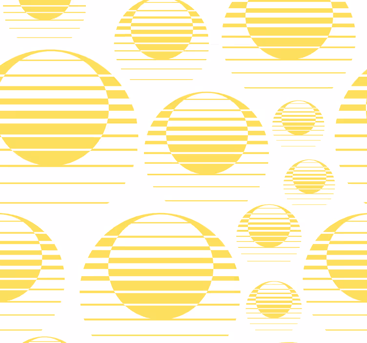 Retro slnko nakresliť žlté kruhy tapety - Tenstickers