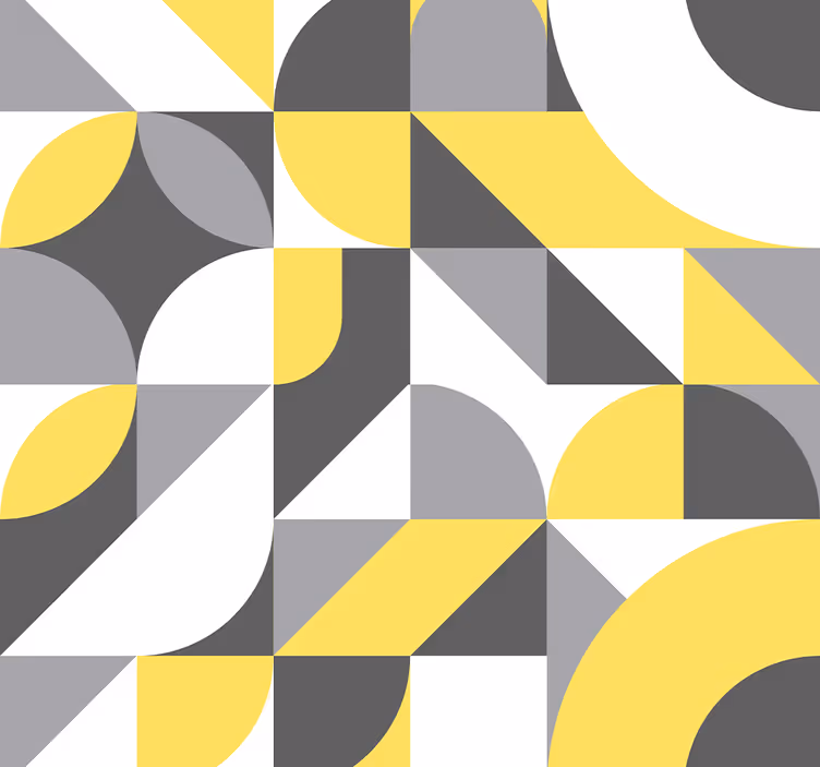 Geometrické sivé a žlté abstraktné tapety - Tenstickers