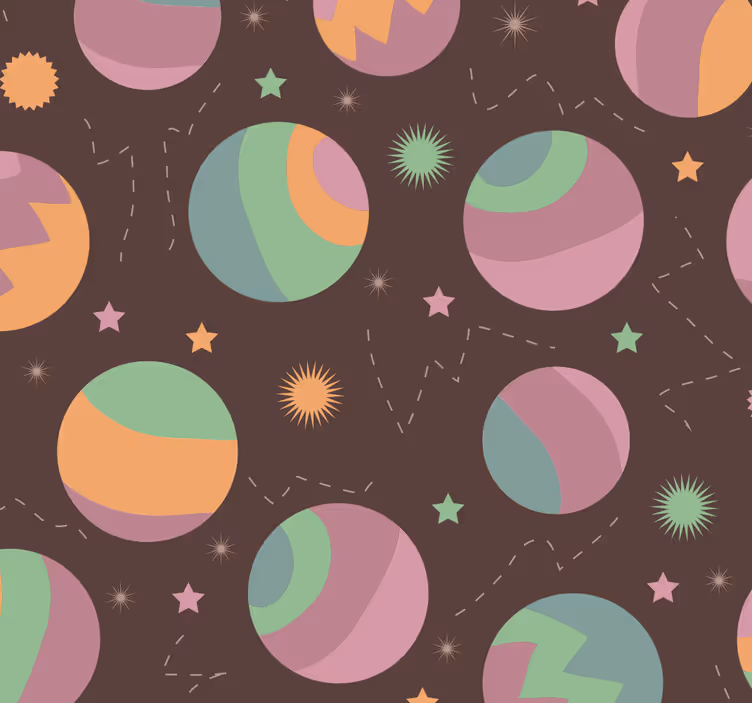 tapeta do detskej izby vzor kozmickej polky - Tenstickers
