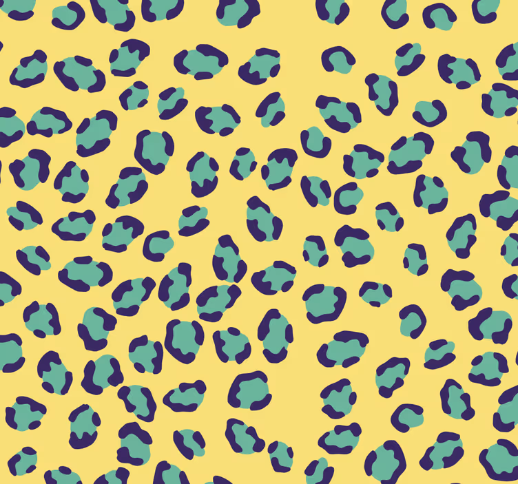 žlté pozadie s tapetou s leopardím vzorom - Tenstickers