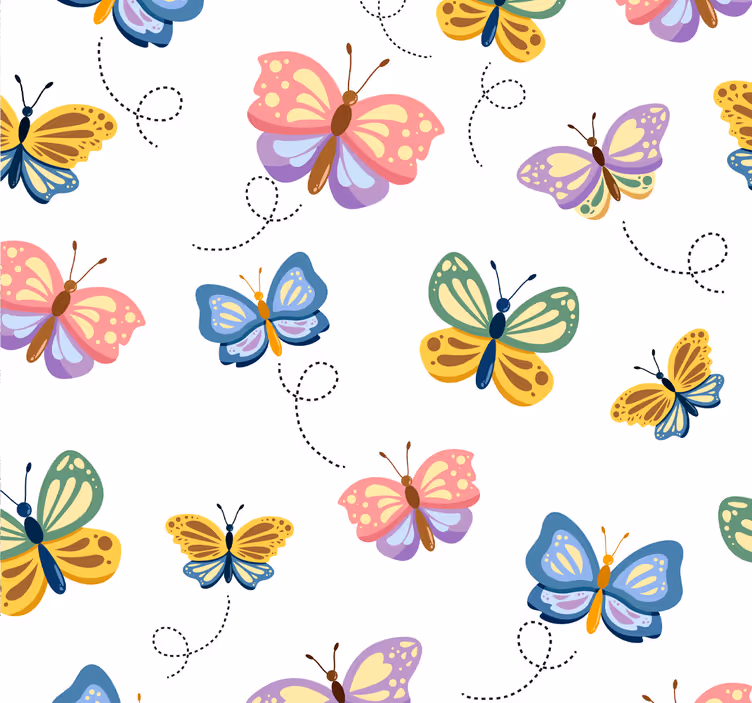 Viacfarebné motýle motýľ tapety - Tenstickers