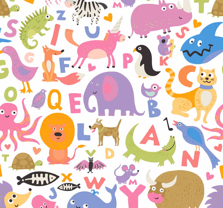 Farebná detská abeceda zvierat - Tenstickers