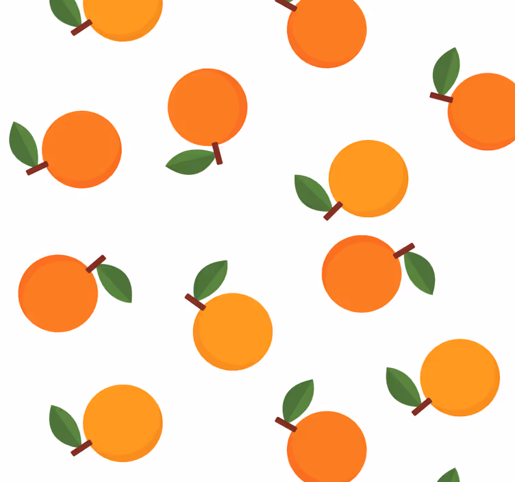 Karikatúra pomaranče citrusové tapety - Tenstickers
