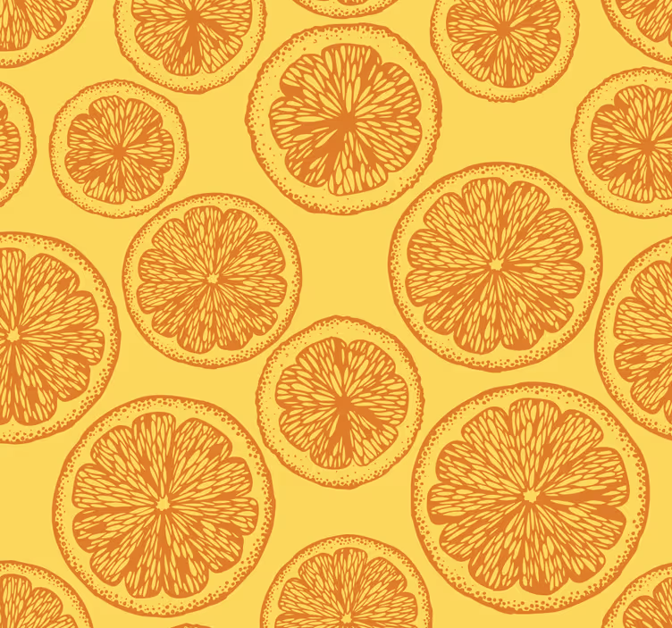oranžové tapety vzor citrusových plátkov - Tenstickers