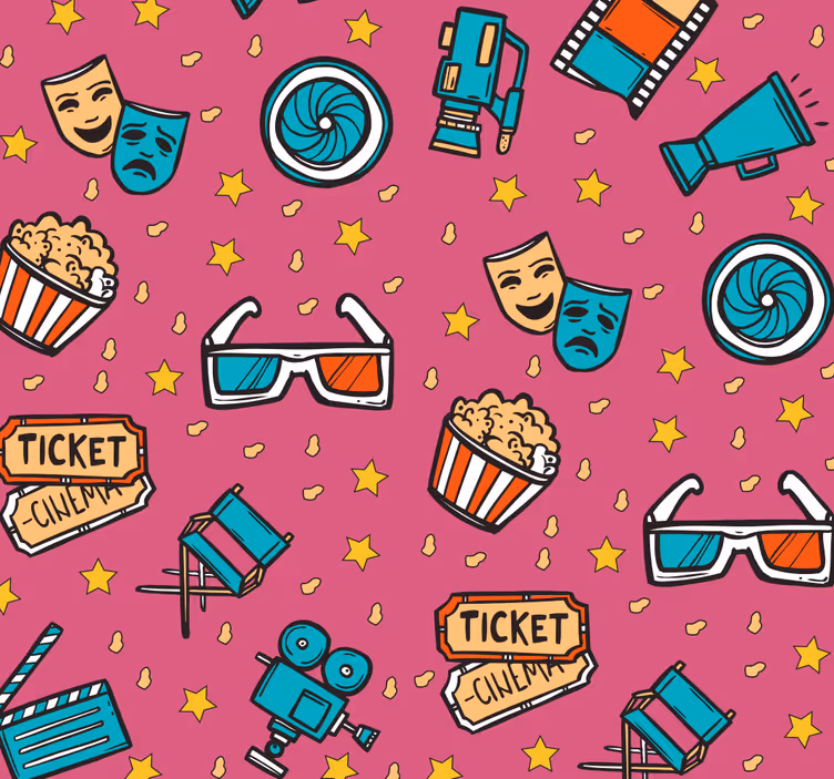 Filmová noc - dievčenské tapety pre deti - Tenstickers