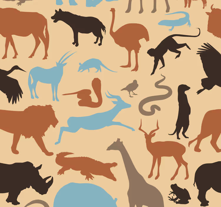 Silueta zvierat safari tapety - Tenstickers