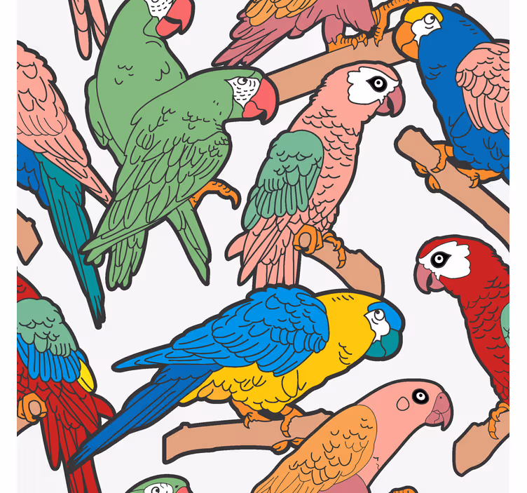 tapeta s papagájme súbor papagájov - Tenstickers