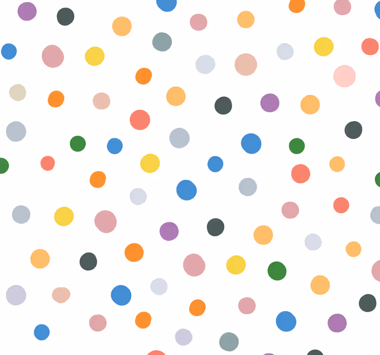 Farebné bodky na bielej škvrnitej tapete - Tenstickers