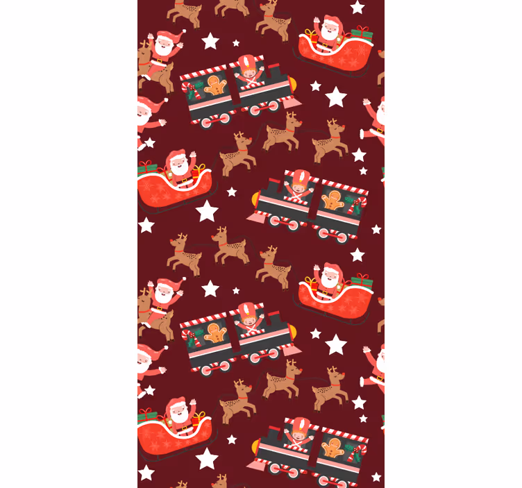 vianočné tapety slávnostné santa sane - Tenstickers