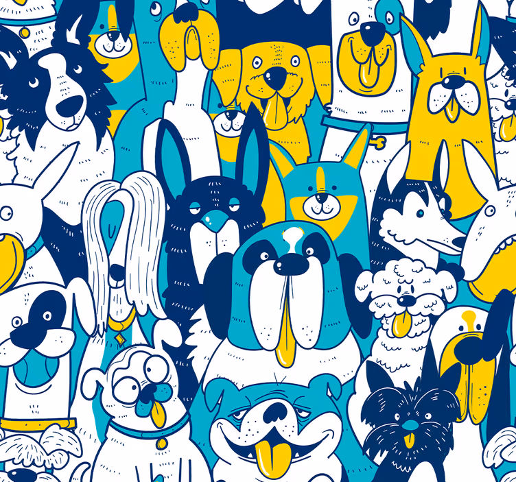 Zvieratá tapety animovaná zostava psov - Tenstickers