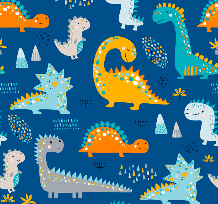 tapeta dinosaury vzor dinosaurov - Tenstickers