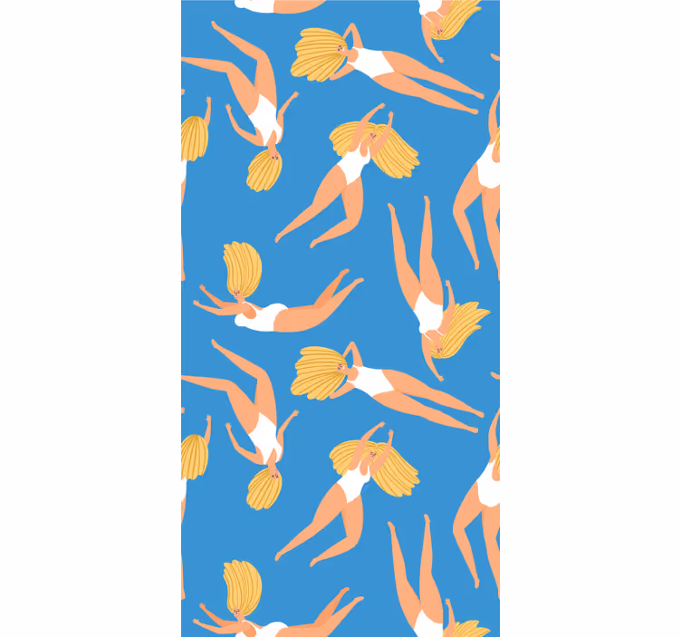 ženy plávajúce relaxačný vzor tapety - Tenstickers