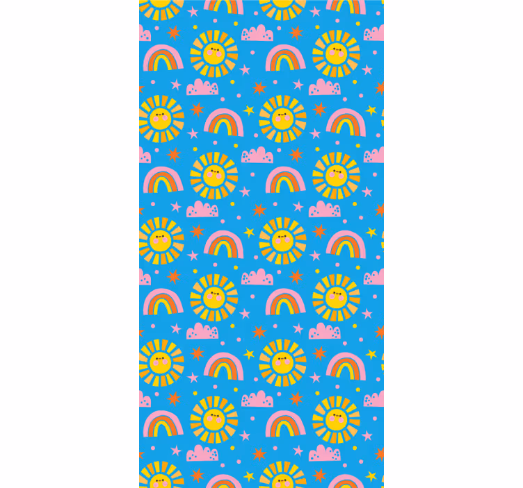tapeta do detskej izby hravé dúhy - Tenstickers