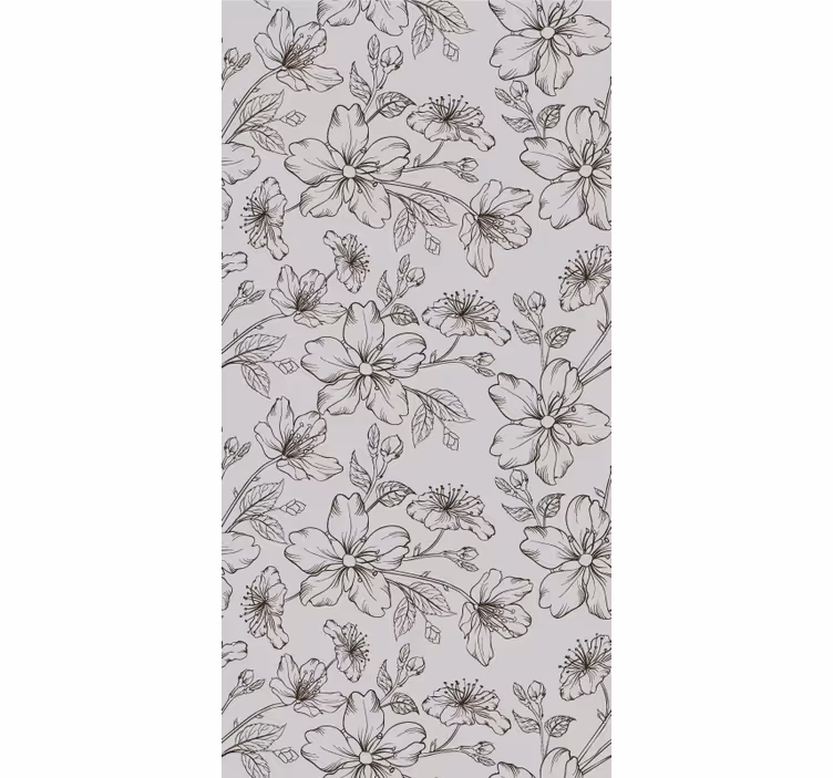 tapety na stenu kvety elegancia kvetinového náčrtu - Tenstickers