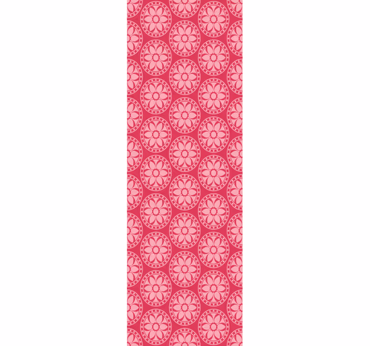 ružová tapeta geometrický kvetinový motív - Tenstickers
