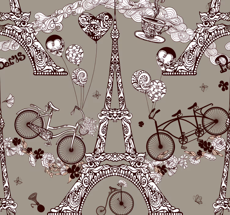 tapety mesto parížske vinety - Tenstickers