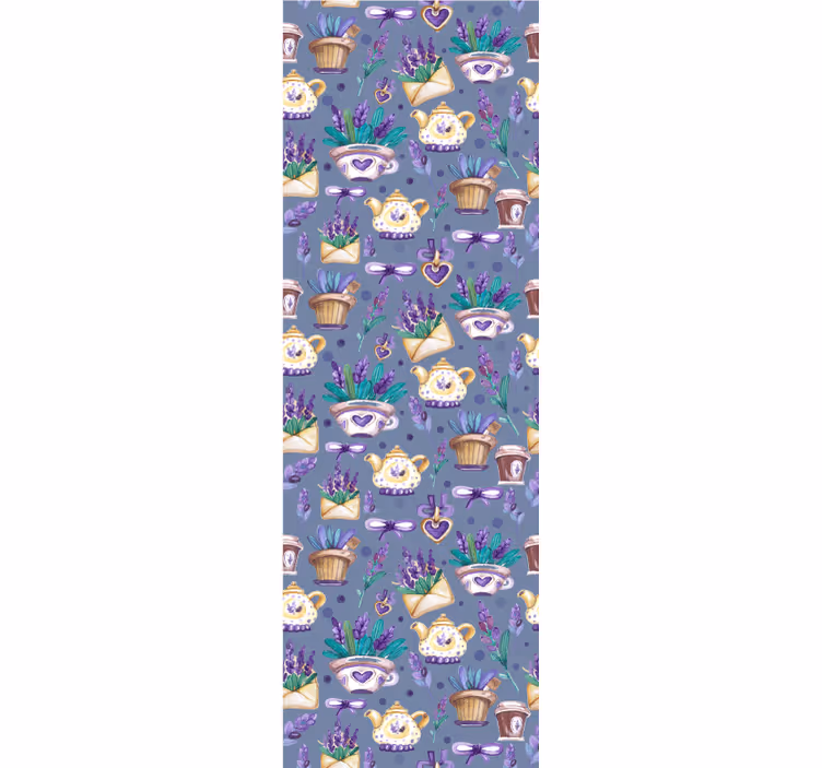 Tapety s ornamentami čajový levanduľový vzor - Tenstickers