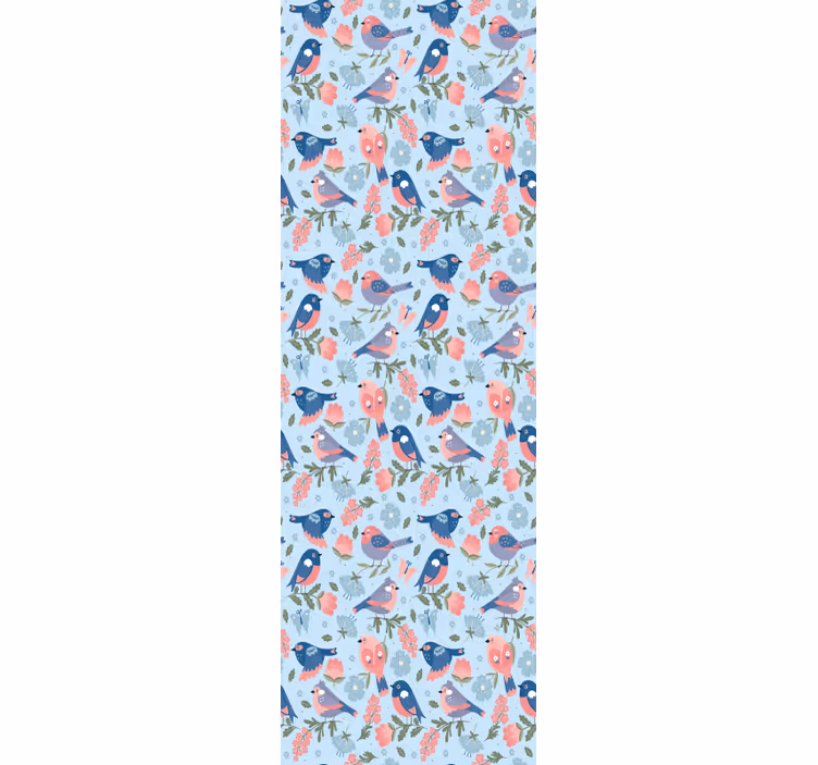 Kvety a vtáky vzor tapety - Tenstickers
