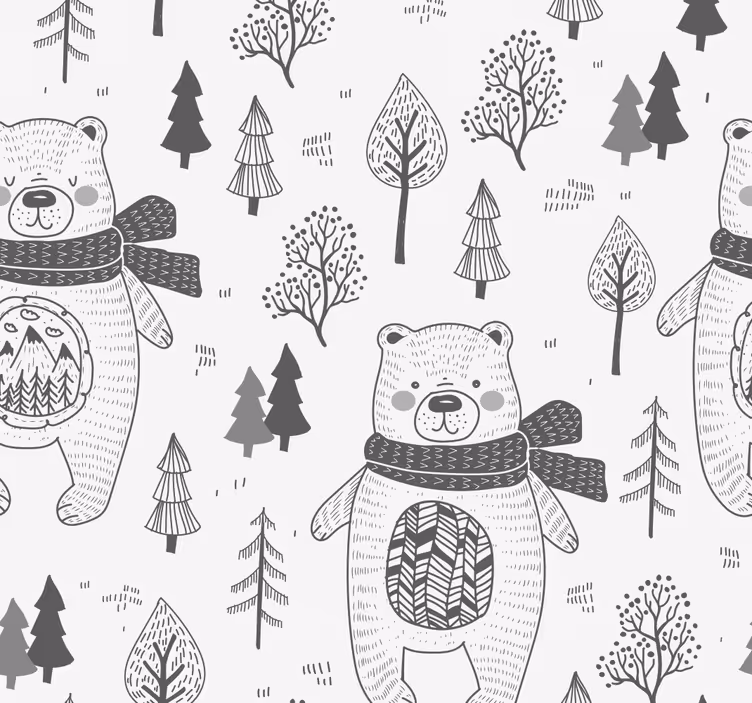 tapeta na stenu zvierata motív lesného medveďa - Tenstickers