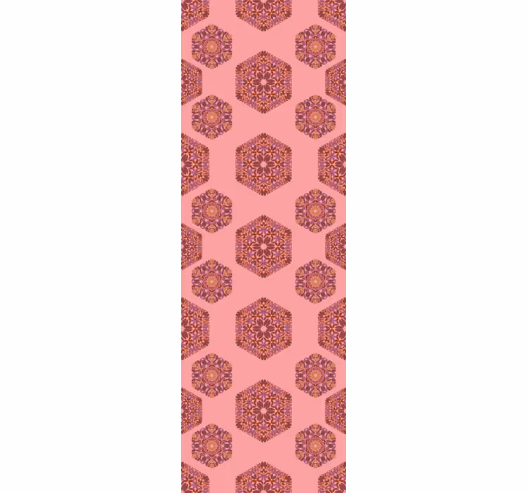 Mandala šesťuholník dlaždice obývacia izba tapeta - Tenstickers