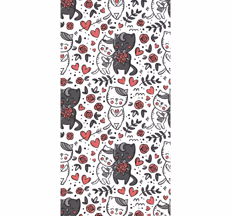 mačky tapety mačacie kvetinové potešenie - Tenstickers
