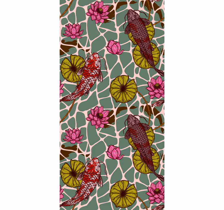 tapety s rybami motív koi jazierka - Tenstickers