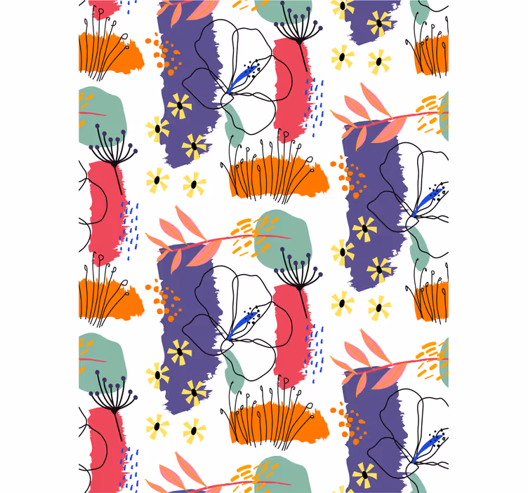 tapety na stenu kvety botanický vzor náčrtu - Tenstickers