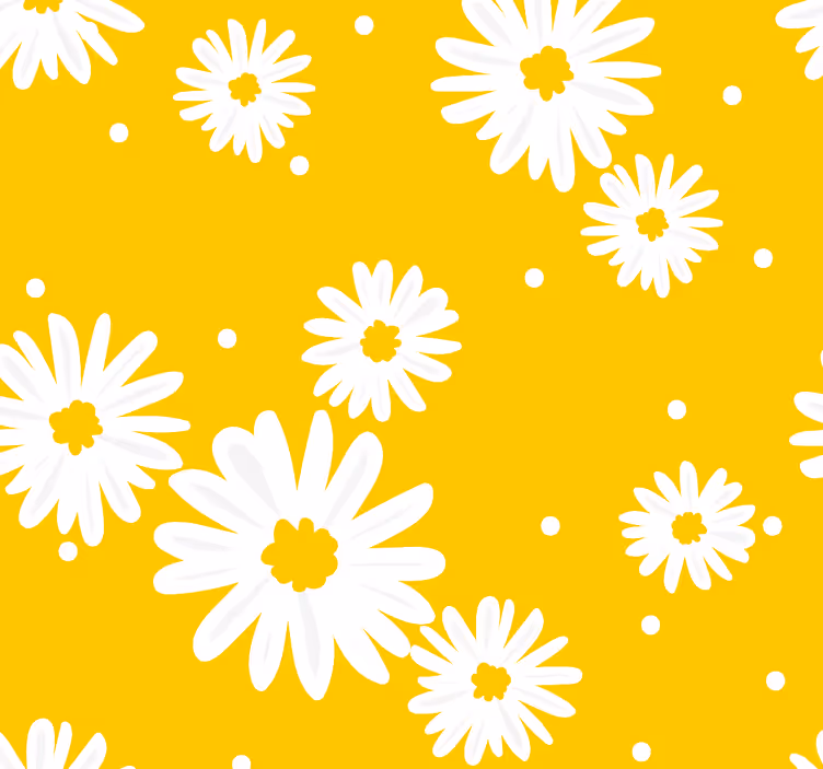 Kvety sedmokrásky na tapete žltého kvetu - Tenstickers