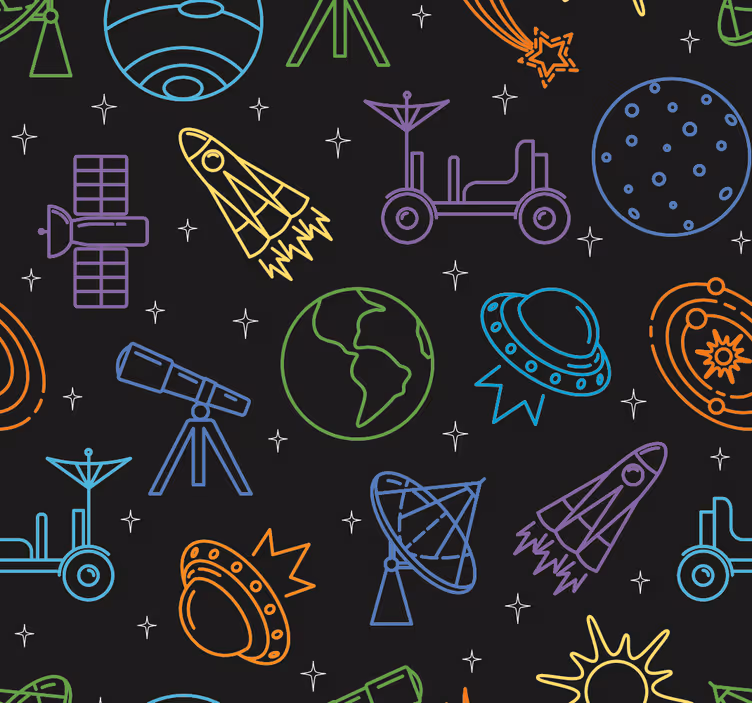 tapeta do detskej izby nebeský prieskum - Tenstickers