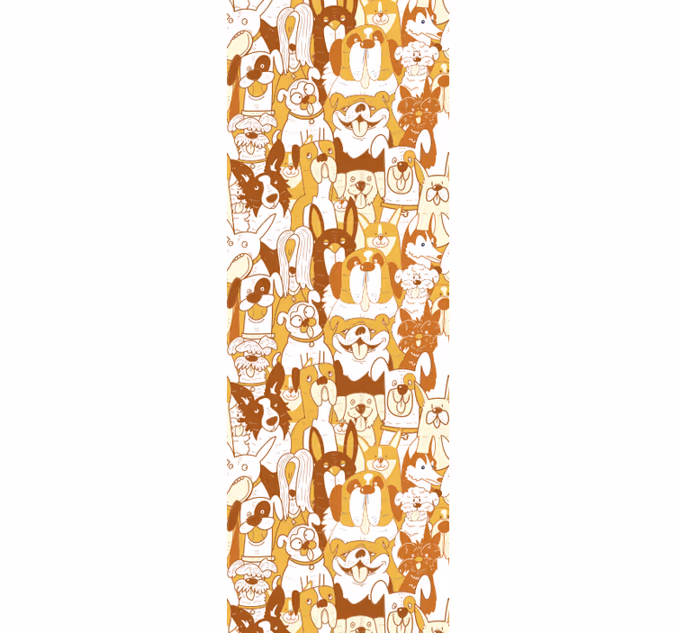 psie tapety biely a oranžový vzor - Tenstickers