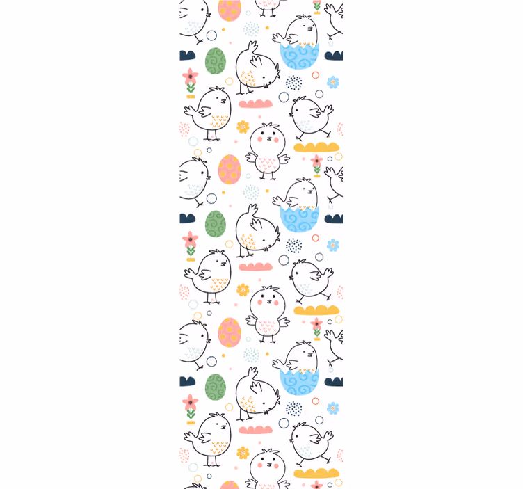 tapeta do detskej izby kuriatko vzor potešenie - Tenstickers