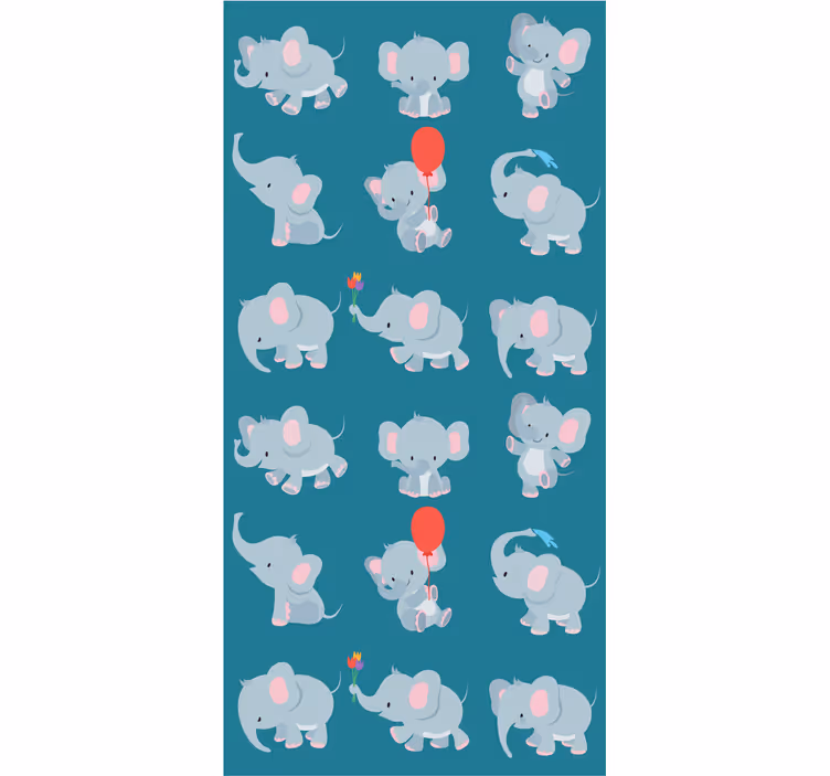 tapety do škôlky hravé slony - Tenstickers