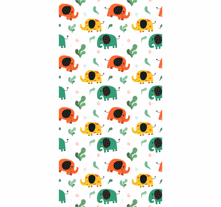 tapety slon hravý vzor slona - Tenstickers