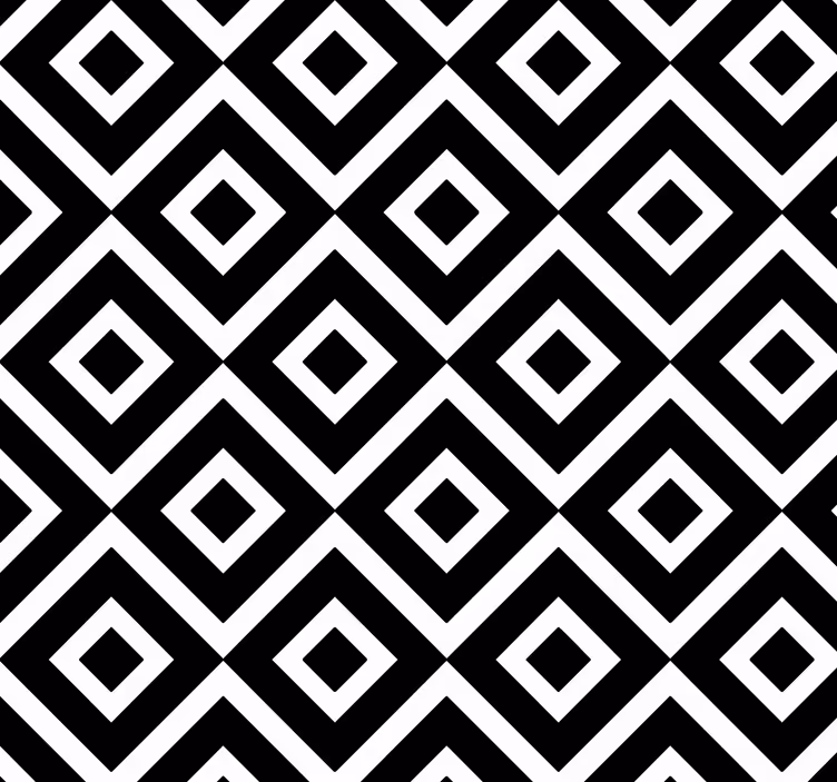čiernobiele geometrické štvorcové tapety - Tenstickers