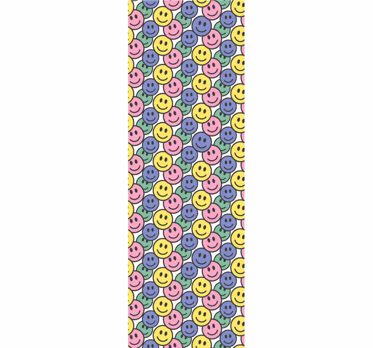Farebné pastelové smajlíky čelia tapety do spálne - Tenstickers