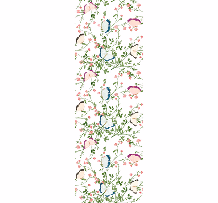 kvetinová tapeta botanický motýľ - Tenstickers