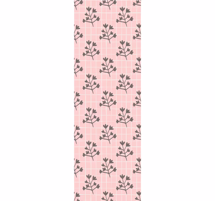 tapeta listy botanický mriežkový vzor - Tenstickers