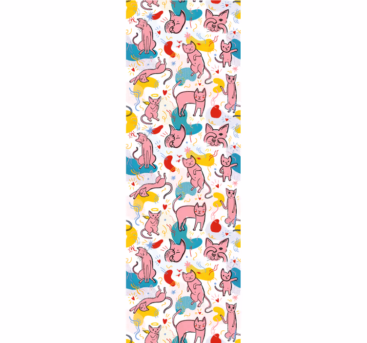 mačky tapety hravé mačacie vzory - Tenstickers