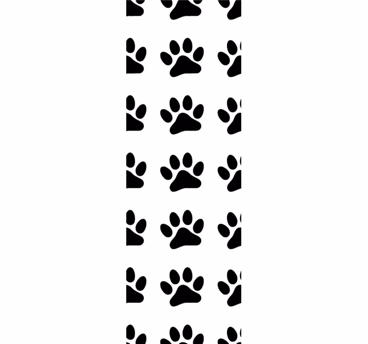 čierna na bielej psie labky značky spálňu tapety - Tenstickers