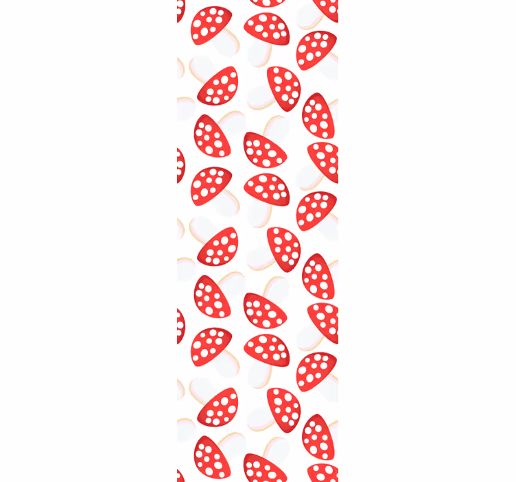 Tapety klasické huby červený biely kvet - Tenstickers
