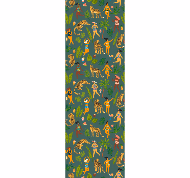 tapeta na stenu zvierata motív tanca v džungli - Tenstickers